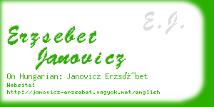 erzsebet janovicz business card